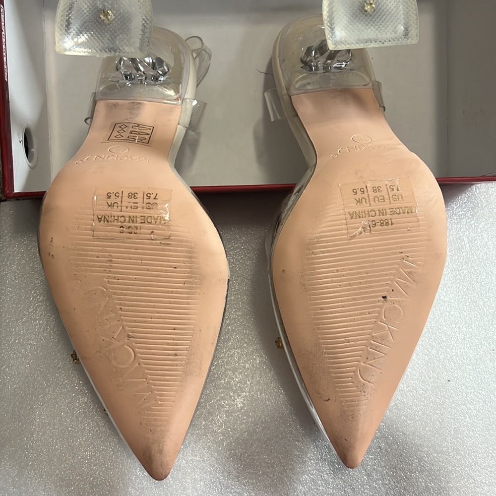 Mackinj heels sandals Nude color size 7.5 - Picture 5 of 7